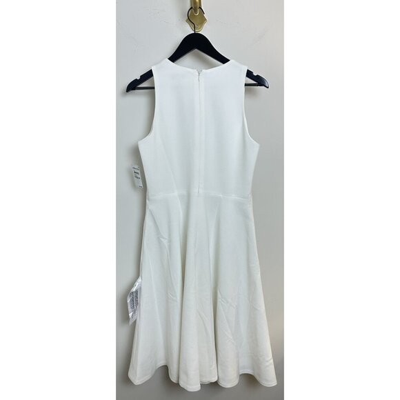 DRESS THE POPULATION Catalina Fit & Flare Cocktail Dress in Off-White Size Large - Picture 9 of 11